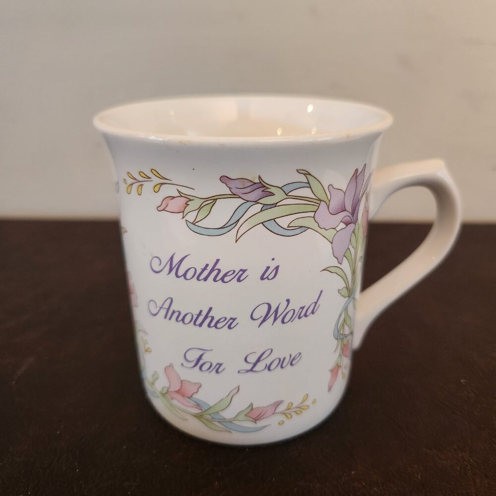 New coffee mug by Russ Berrie & Co. features a floral pattern